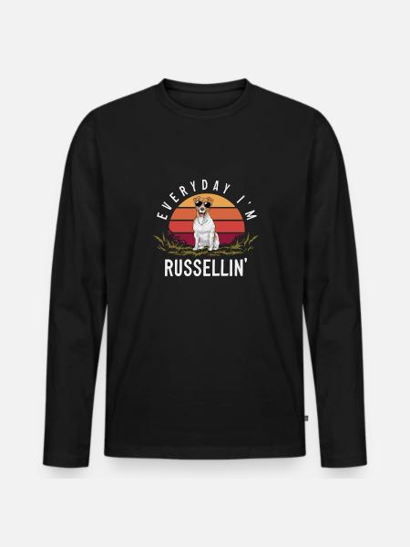 Jack Russell Terrier - Men's Premium Organic Long Sleeve Shirt - black
