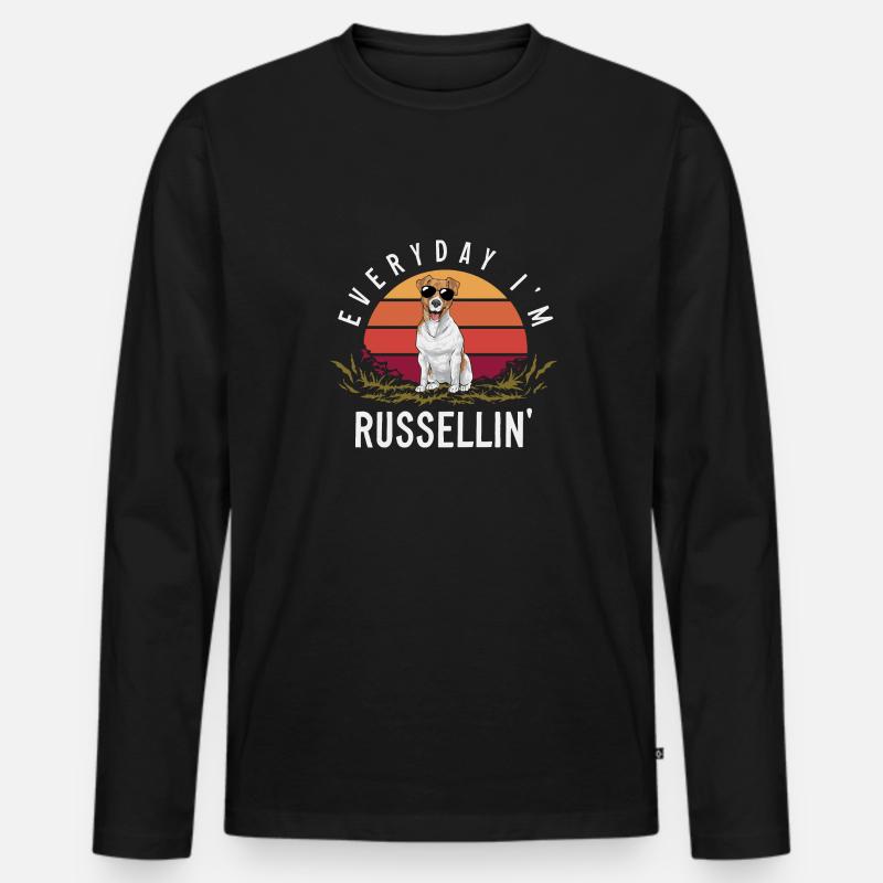 Jack Russell Terrier - Männer Premium Bio Langarmshirt - Schwarz