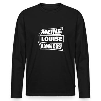 Spruch Louise - Männer Premium Bio Langarmshirt - Schwarz - Vorne - Nico (187cm)