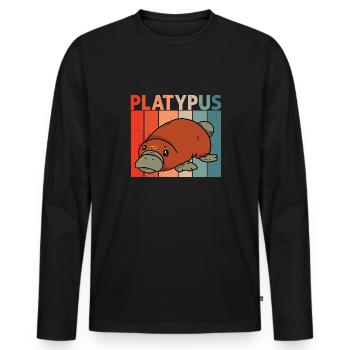 Platypus Schnabeltier - Männer Premium Bio Langarmshirt - Schwarz - Vorne - Nico (187cm)