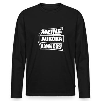 Geschenk für Aurora - Männer Premium Bio Langarmshirt - Schwarz - Vorne - Nico (187cm)