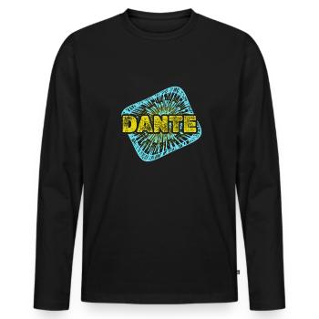 Freizeit Dante - Männer Premium Bio Langarmshirt - Schwarz - Vorne - Nico (187cm)