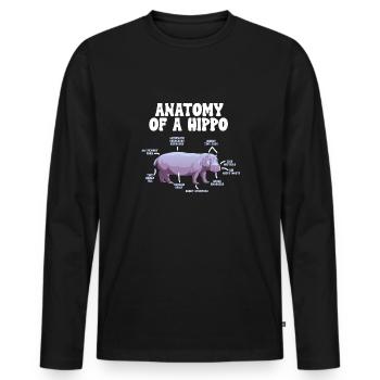 Hippopotamus Hippopotamus - Men's Premium Organic Long Sleeve Shirt - black - Front - Nico (187cm)