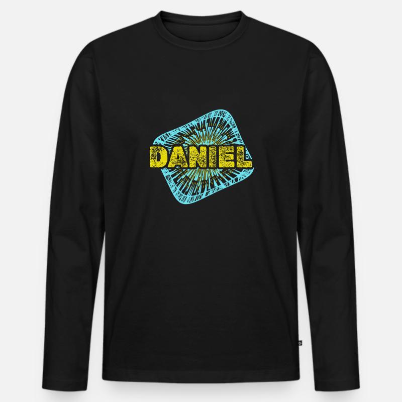 Daniel - Männer Premium Bio Langarmshirt - Schwarz
