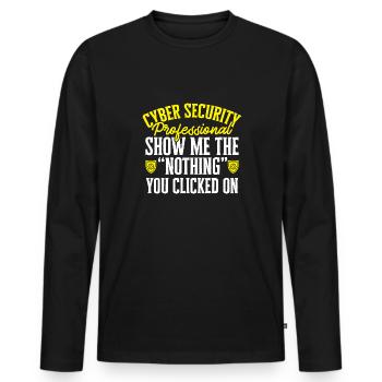 Cybersecurity Hackers IT Security - Men's Premium Organic Long Sleeve Shirt - black - Front - Nico (187cm)