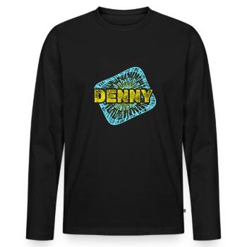 Freizeit Denny - Männer Premium Bio Langarmshirt - Schwarz - Vorne - Nico (187cm)