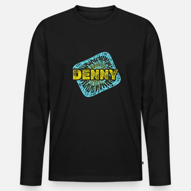Freizeit Denny - Männer Premium Bio Langarmshirt - Schwarz