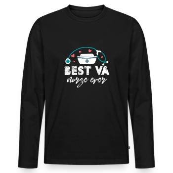 Best VA Nurse Ever Military Nursing Caregiver - Men's Premium Organic Long Sleeve Shirt - black - Front - Nico (187cm)