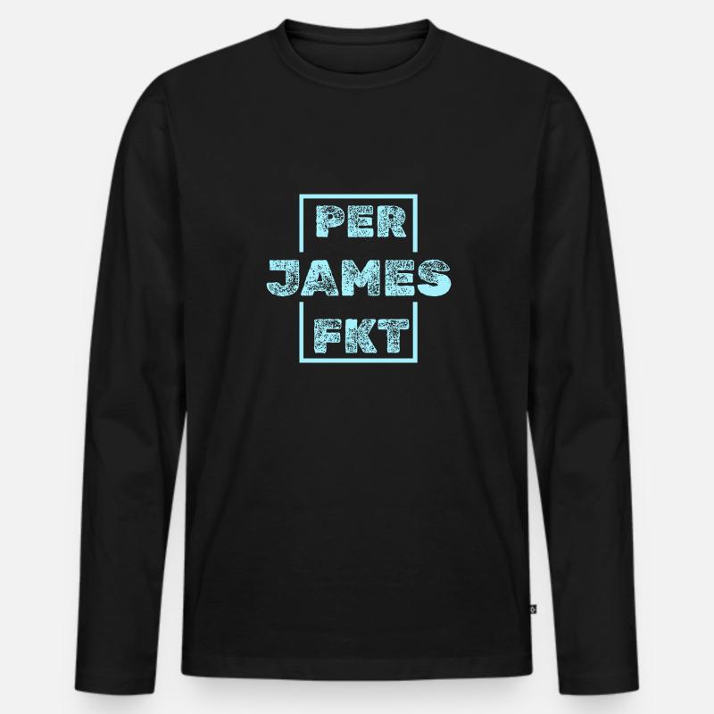 James - Männer Premium Bio Langarmshirt - Schwarz