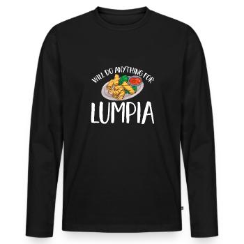 Lumpia Cuisine philippine Philippines - T-shirt manches longues Premium bio Homme - noir - Devant - Nico (187cm)