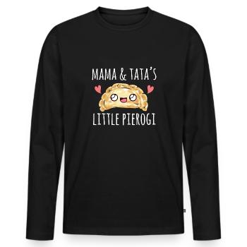 Pierogi polonais - T-shirt manches longues Premium bio Homme - noir - Devant - Nico (187cm)