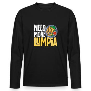 Lumpia Cuisine philippine Philippines - T-shirt manches longues Premium bio Homme - noir - Devant - Nico (187cm)