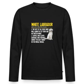 Labrador Retriever blanc Labrador Labrador blanc - T-shirt manches longues Premium bio Homme - noir - Devant - Nico (187cm)
