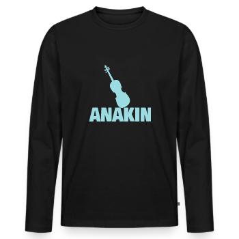 Bratsche Anakin - Männer Premium Bio Langarmshirt - Schwarz - Vorne - Nico (187cm)