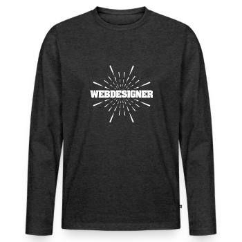 Geschenk für Webdesigner - Männer Premium Bio Langarmshirt - Anthrazit meliert - Vorne - Nico (187cm)
