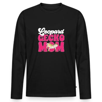 Leopard Gecko Reptile Pet Gecko - Men's Premium Organic Long Sleeve Shirt - black - Front - Nico (187cm)
