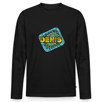 Freizeit Denis - Männer Premium Bio Langarmshirt - Schwarz - Vorne - Nico (187cm)