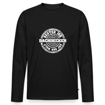 Job Roofer - Men's Premium Organic Long Sleeve Shirt - black - Front - Nico (187cm)