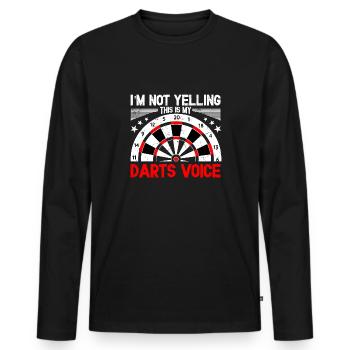 Sports de fléchettes et citation amusante de lancer de fléchettes - T-shirt manches longues Premium bio Homme - noir - Devant - Nico (187cm)