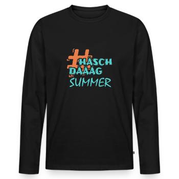 Summer - Männer Premium Bio Langarmshirt - Schwarz - Vorne - Nico (187cm)