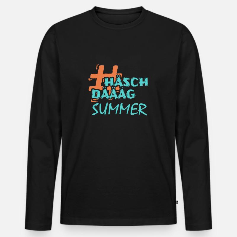 Summer - Männer Premium Bio Langarmshirt - Schwarz