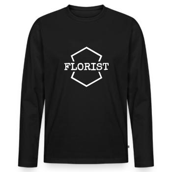 Florist - Men's Premium Organic Long Sleeve Shirt - black - Front - Nico (187cm)