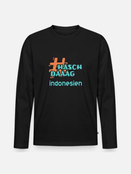 indonesien - Männer Premium Bio Langarmshirt - Schwarz
