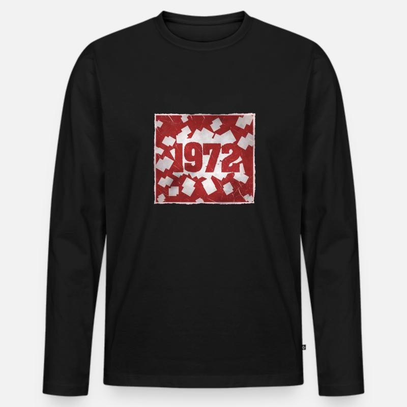 Geboren 1972 - Männer Premium Bio Langarmshirt - Schwarz