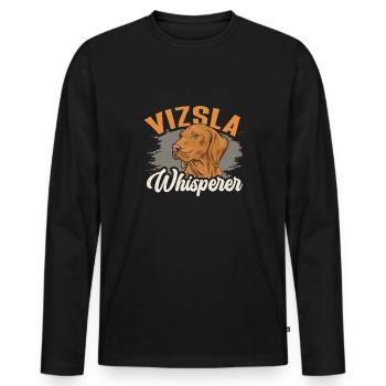 Vizsla Whisperer Vizsla hongrois - T-shirt manches longues Premium bio Homme - noir - Devant - Nico (187cm)