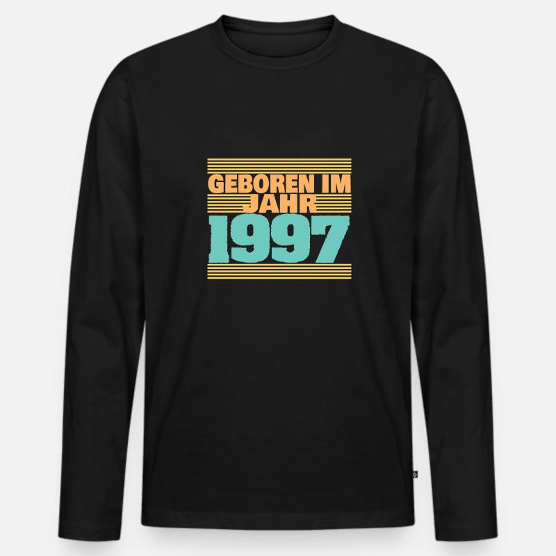 1997 - Männer Premium Bio Langarmshirt - Schwarz