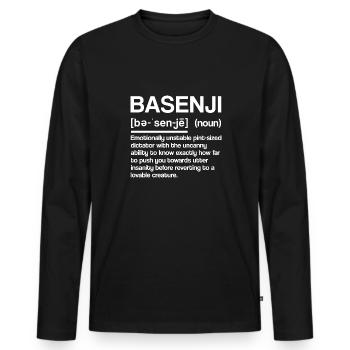 Basenji Hund Geschenk - Männer Premium Bio Langarmshirt - Schwarz - Vorne - Nico (187cm)