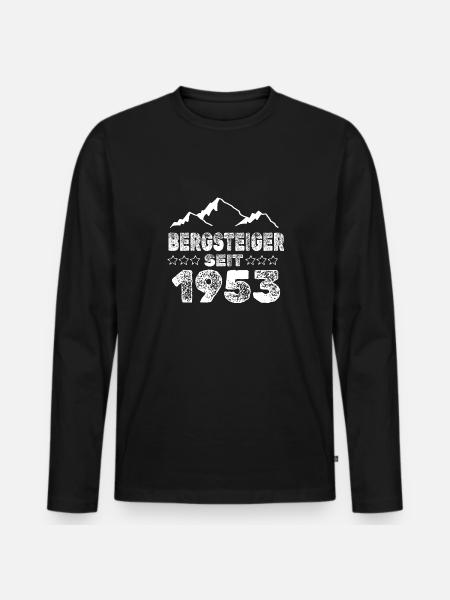 geboren 1953 - Männer Premium Bio Langarmshirt - Schwarz