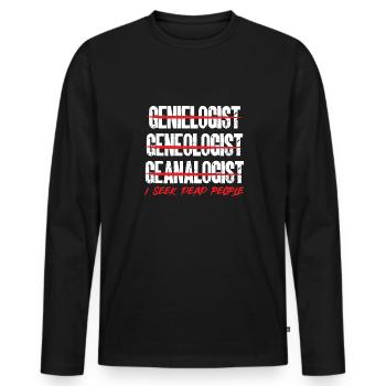 Généalogie Généalogie Généalogiste - T-shirt manches longues Premium bio Homme - noir - Devant - Nico (187cm)