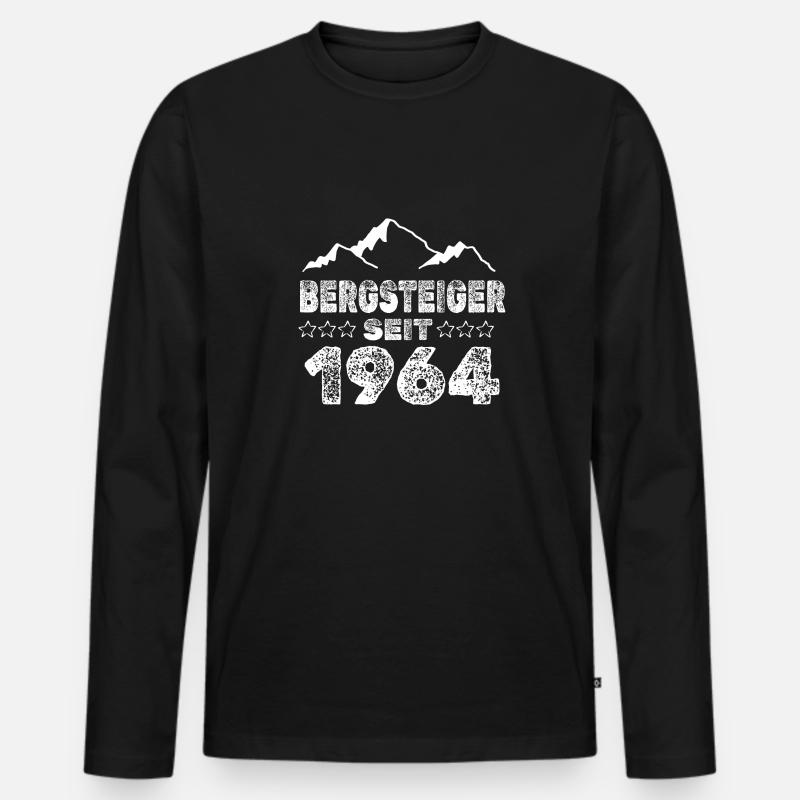 1964 - Männer Premium Bio Langarmshirt - Schwarz