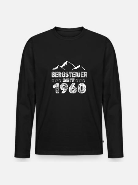 1960 - Männer Premium Bio Langarmshirt - Schwarz
