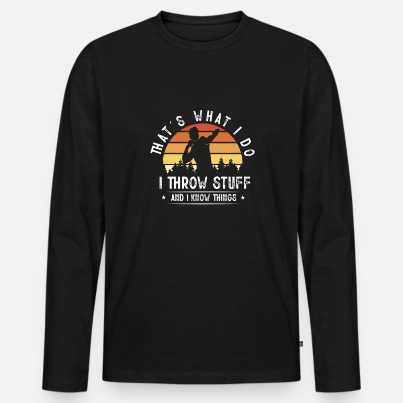 Kugelstoßen Werfen Leichtathletik - Männer Premium Bio Langarmshirt - Schwarz