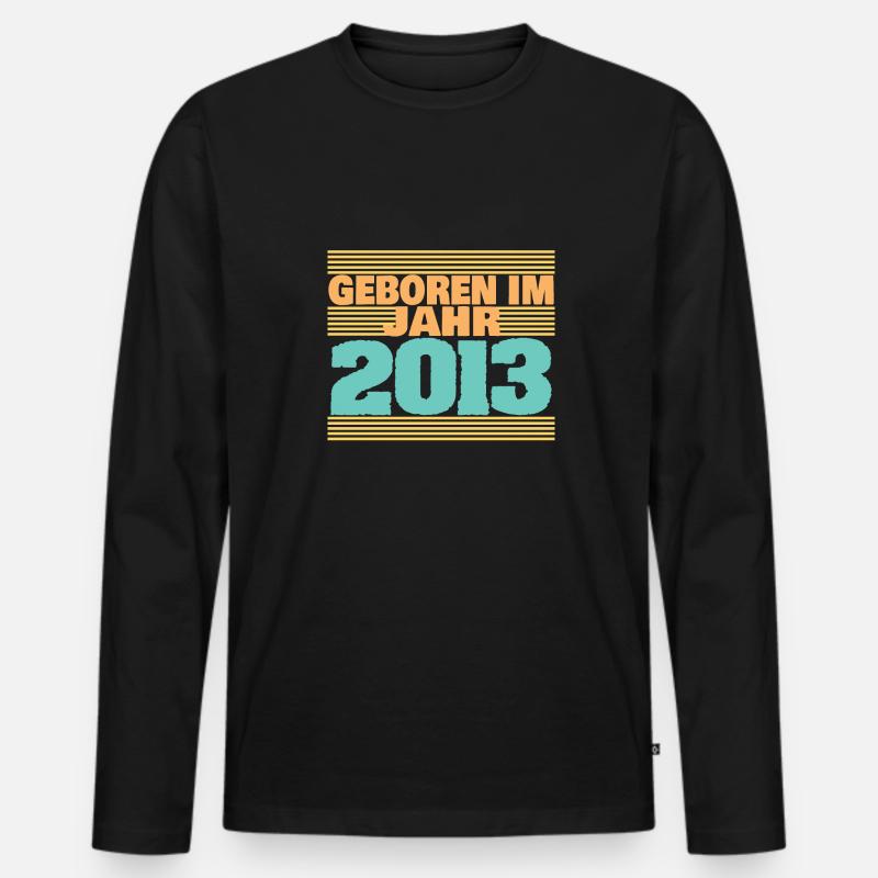 Jahr 2013 - Männer Premium Bio Langarmshirt - Schwarz