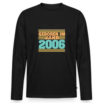 2006 2006 - Männer Premium Bio Langarmshirt - Schwarz - Vorne - Nico (187cm)