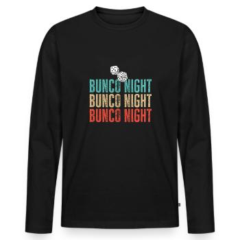 Bunco Dice Game - Men's Premium Organic Long Sleeve Shirt - black - Front - Nico (187cm)