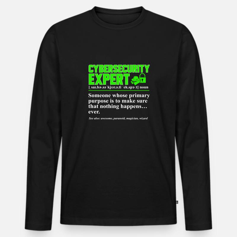 Cybersecurity Hacker IT-Sicherheit - Männer Premium Bio Langarmshirt - Schwarz