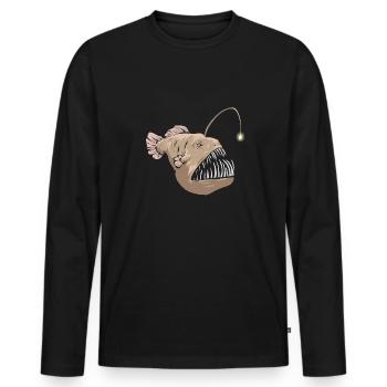 Frogfish Deep Sea Angler Angler Fish - Men's Premium Organic Long Sleeve Shirt - black - Front - Nico (187cm)