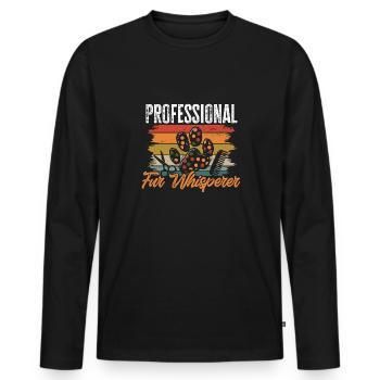 Salon de coiffure pour chiens - T-shirt manches longues Premium bio Homme - noir - Devant - Nico (187cm)