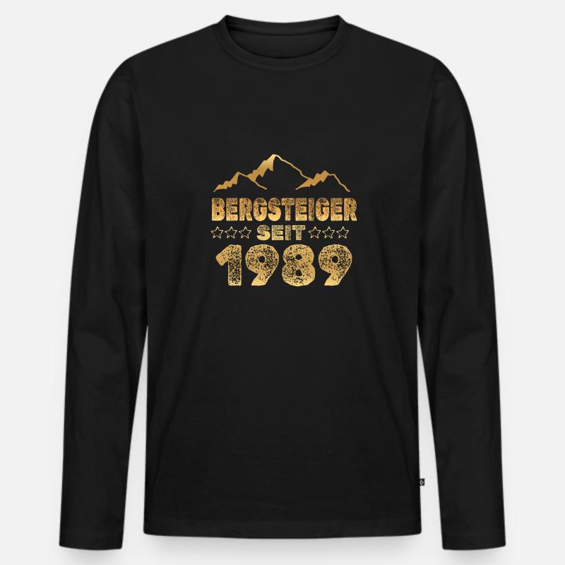 1989 - Männer Premium Bio Langarmshirt - Schwarz
