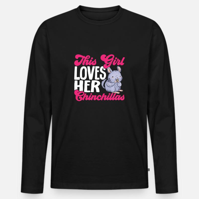 Chinchilla - Männer Premium Bio Langarmshirt - Schwarz