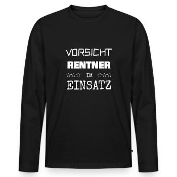 Rentner als Berufung - Männer Premium Bio Langarmshirt - Schwarz - Vorne - Nico (187cm)