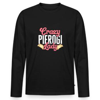 Pierogi polonais - T-shirt manches longues Premium bio Homme - noir - Devant - Nico (187cm)