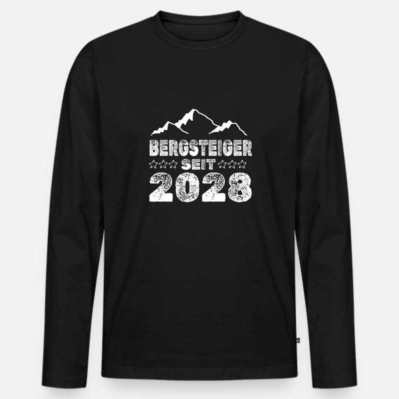 geboren 2028 - Männer Premium Bio Langarmshirt - Schwarz