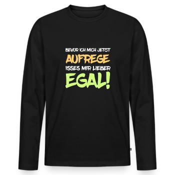 Ist mir egal - Männer Premium Bio Langarmshirt - Schwarz - Vorne - Nico (187cm)