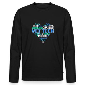 Vet Tech Veterinary Veterinary Technician - Men's Premium Organic Long Sleeve Shirt - black - Front - Nico (187cm)