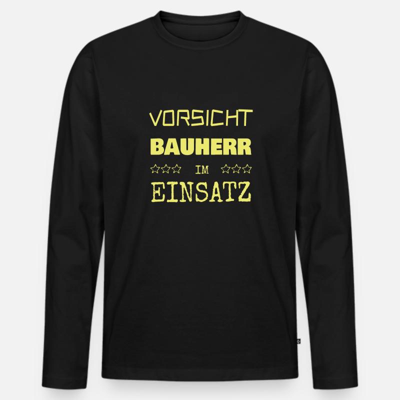 Bauherr als Berufung - Männer Premium Bio Langarmshirt - Schwarz